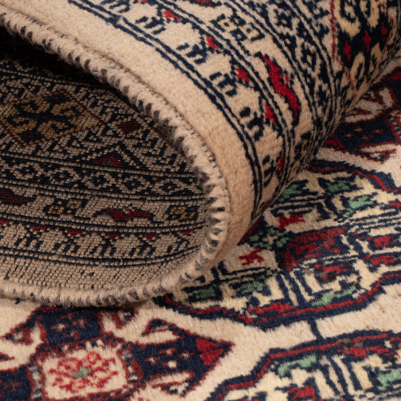 Alfombra afgana - 194 x 151 cm - gris claro