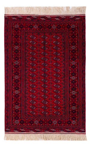Alfombra afgana - Bukhara - 194 x 133 cm - rojo oscuro