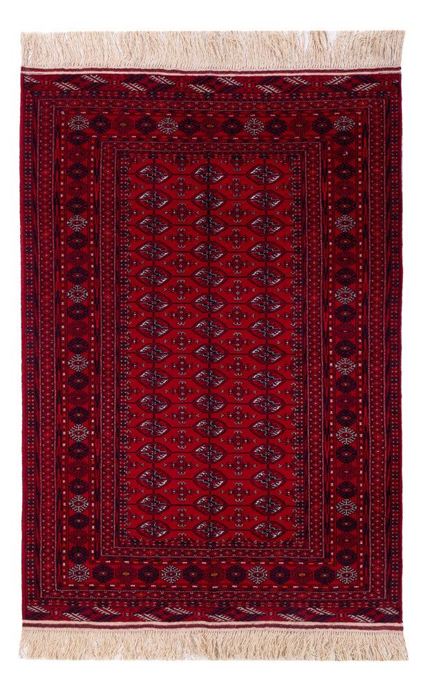 Alfombra afgana - Bukhara - 194 x 133 cm - rojo oscuro