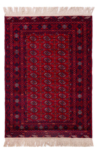 Alfombra afgana - Bukhara - 189 x 133 cm - rojo oscuro