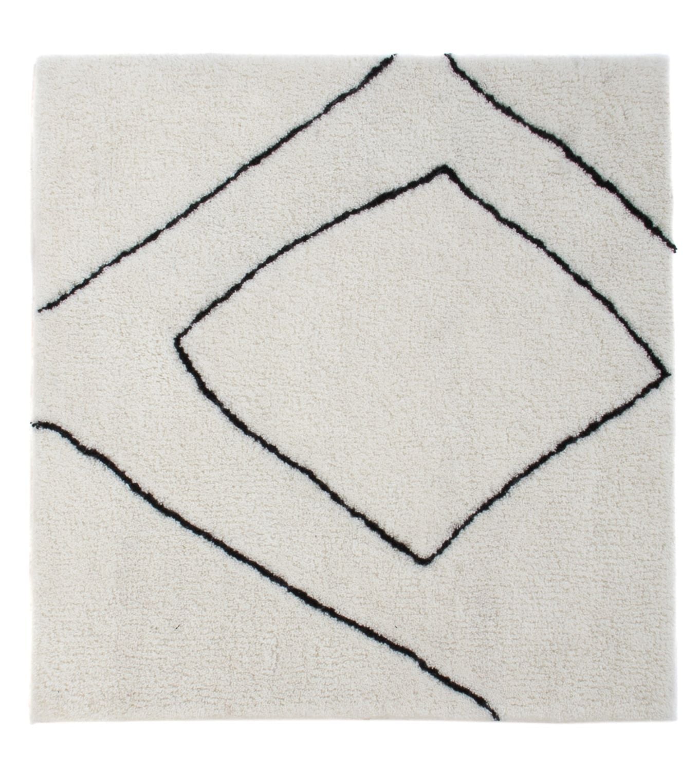 Alfombra de lana cuadrado  - 62 x 62 cm - gris claro