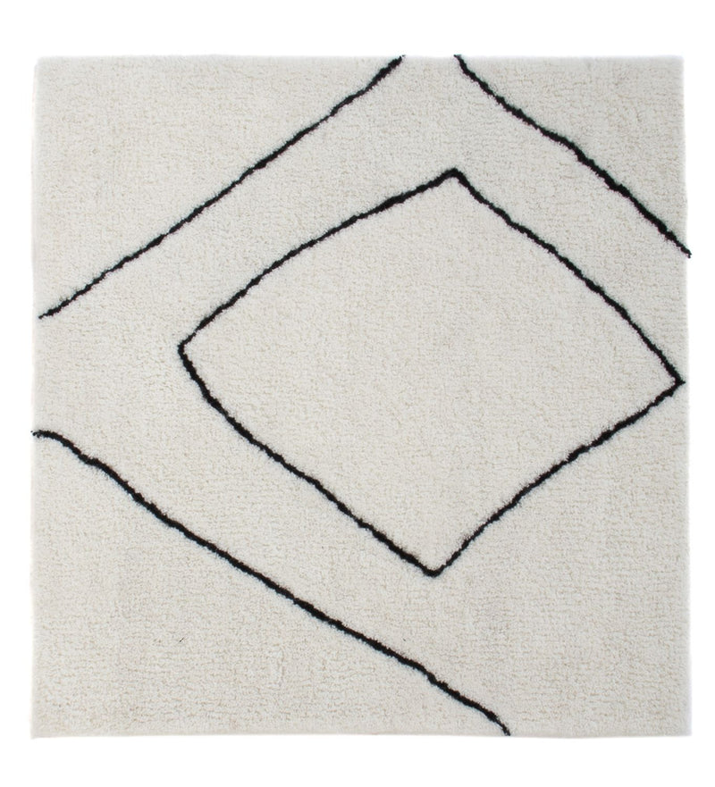 Alfombra de lana cuadrado  - 62 x 62 cm - gris claro
