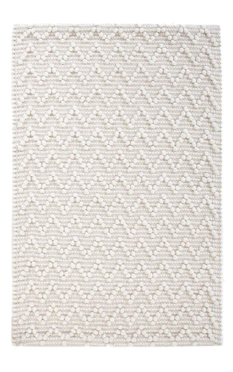 Alfombra de lana - 94 x 62 cm - gris claro