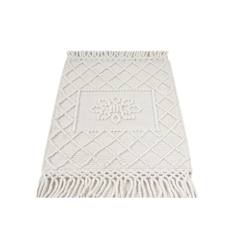 Alfombra de lana - 93 x 60 cm - gris claro