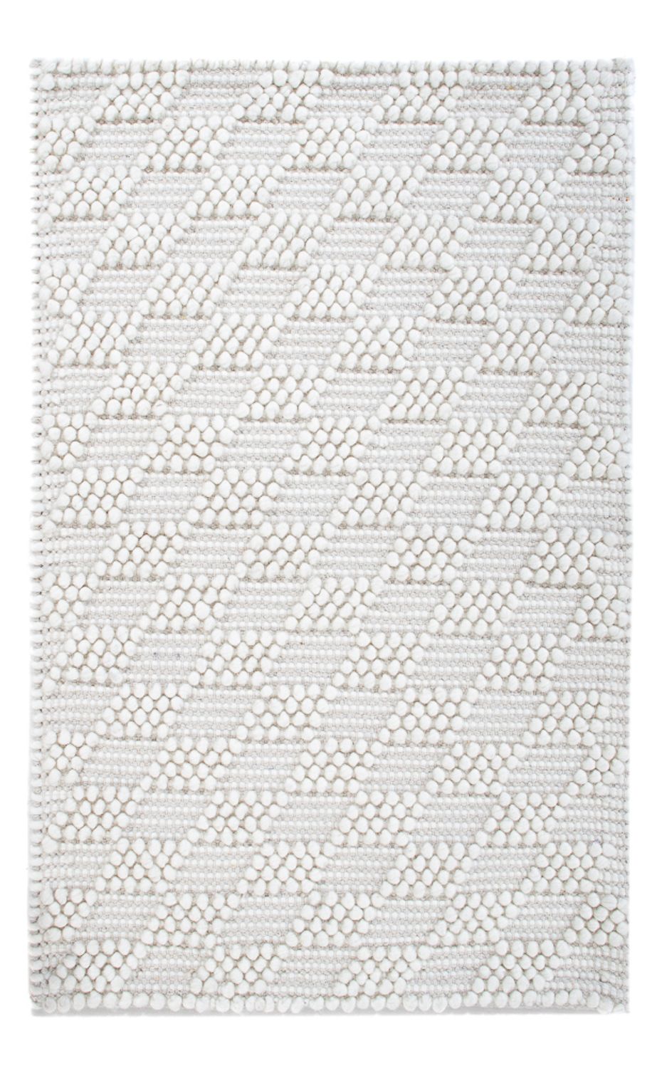 Alfombra de lana - 94 x 60 cm - gris claro
