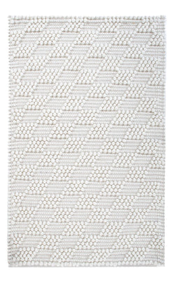 Alfombra de lana - 94 x 60 cm - gris claro