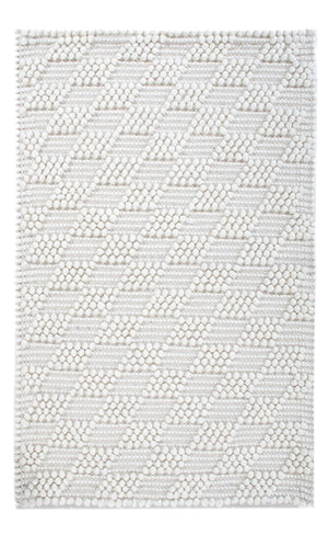 Alfombra de lana - 94 x 60 cm - gris claro