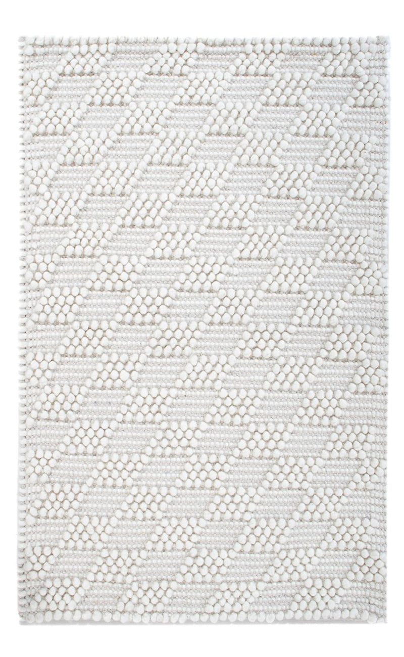 Alfombra de lana - 94 x 60 cm - gris claro