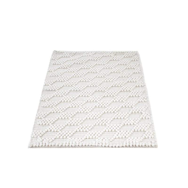 Alfombra de lana - 94 x 60 cm - gris claro