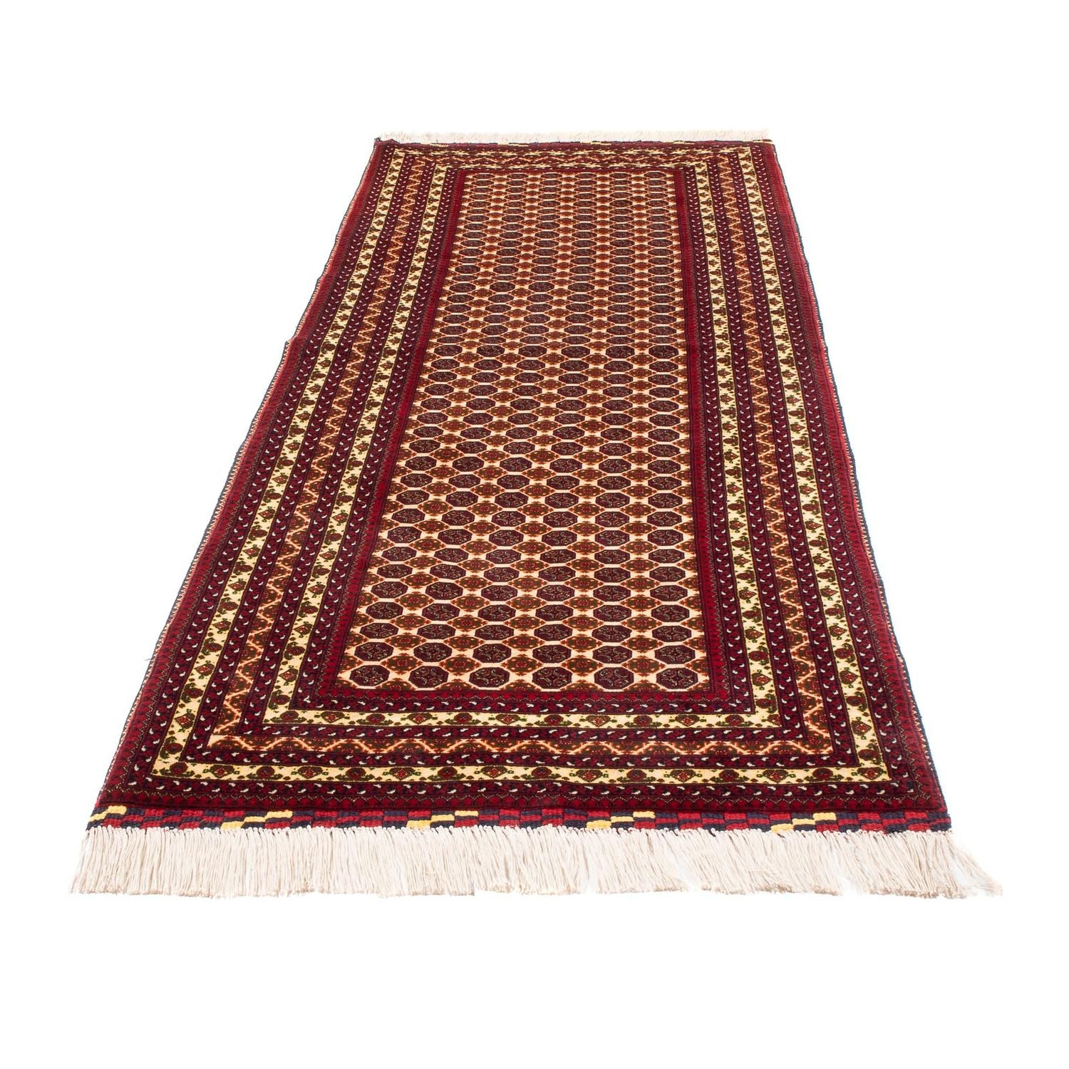 Alfombra de pasillo Alfombra afgana - 287 x 90 cm - beige