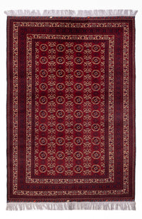 Alfombra afgana - Bukhara - 280 x 188 cm - rojo oscuro