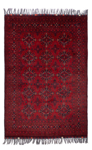 Alfombra afgana - Bukhara - 293 x 194 cm - rojo