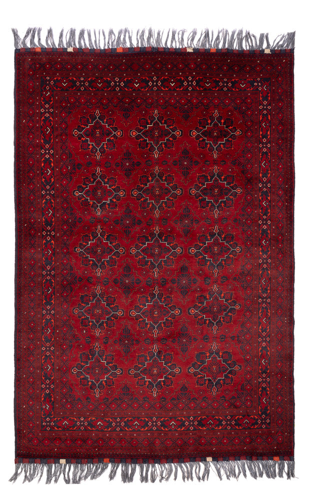 Alfombra afgana - Bukhara - 293 x 194 cm - rojo