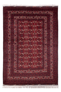 Alfombra afgana - Bukhara - 290 x 201 cm - rojo oscuro