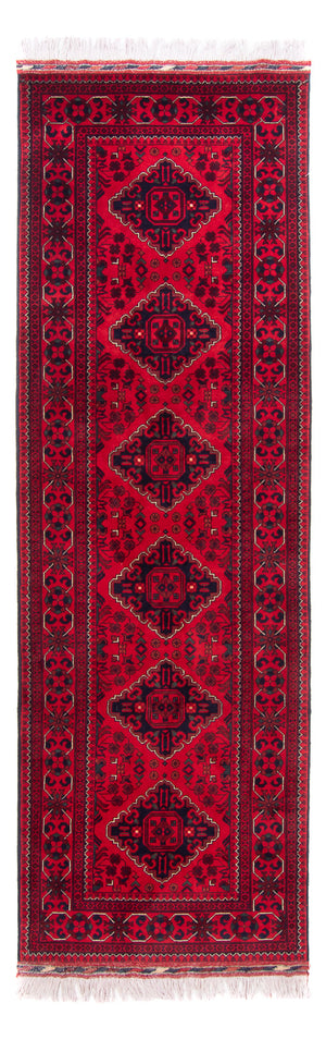 Alfombra de pasillo Alfombra afgana - 292 x 90 cm - rojo