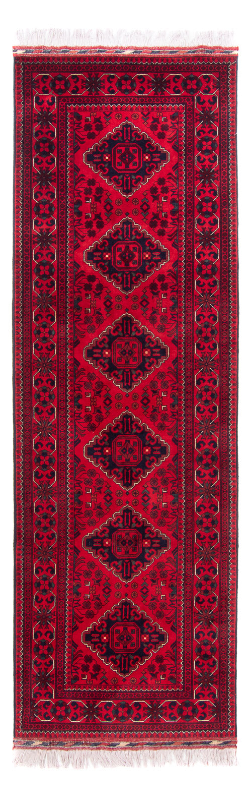 Alfombra de pasillo Alfombra afgana - 292 x 90 cm - rojo