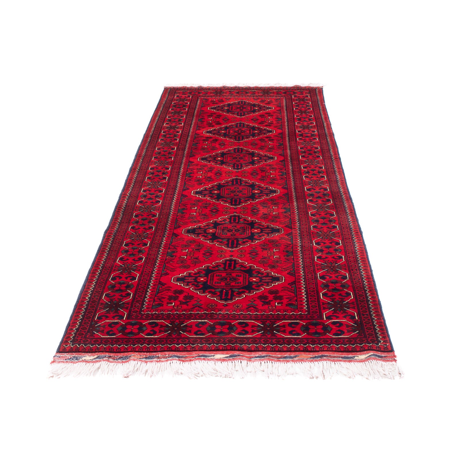Alfombra de pasillo Alfombra afgana - 292 x 90 cm - rojo