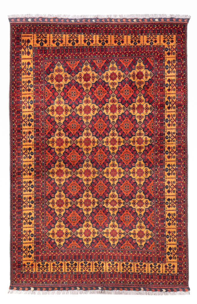 Alfombra afgana - 296 x 197 cm - beige oscuro
