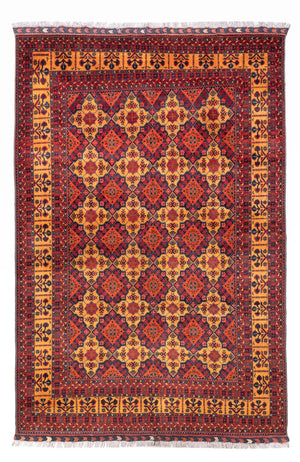 Alfombra afgana - 296 x 197 cm - beige oscuro