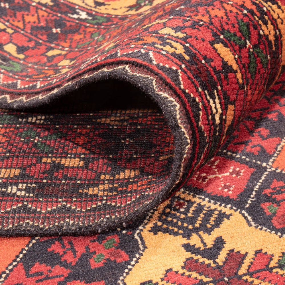 Alfombra afgana - 296 x 197 cm - beige oscuro