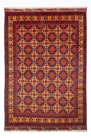 Alfombra afgana - 284 x 199 cm - beige oscuro