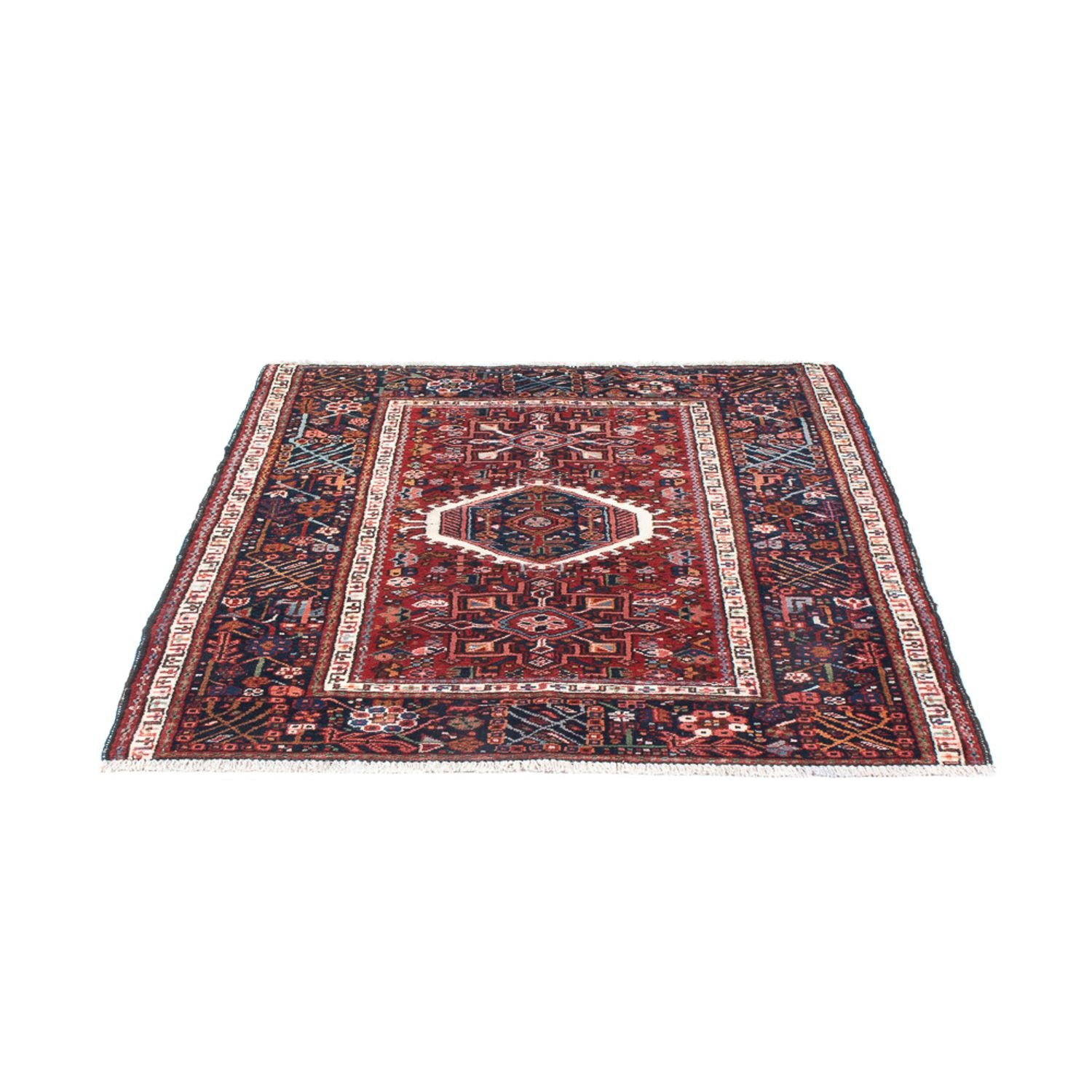 Alfombra persa - Nómada - 130 x 108 cm - rojo claro
