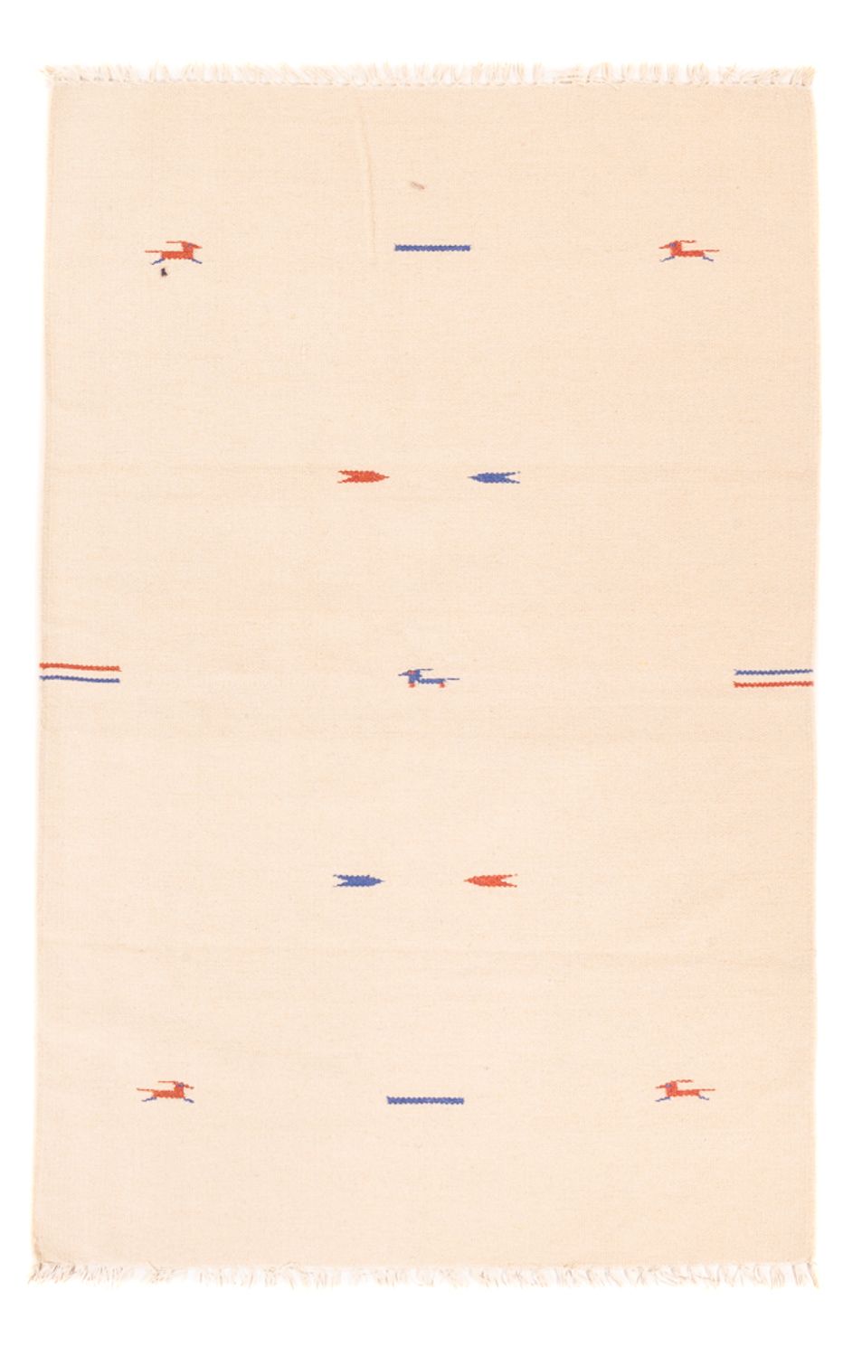 Alfombra Kelim - Tendencia - 180 x 120 cm - blanco natural