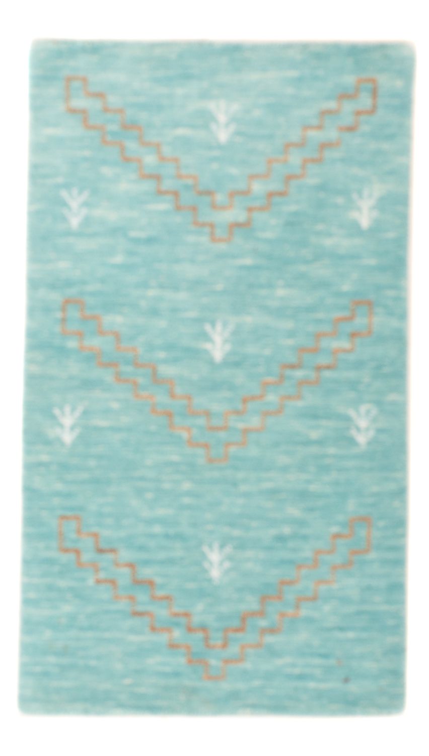 Alfombra Gabbeh - Loribaft Softy - 102 x 62 cm - azul claro