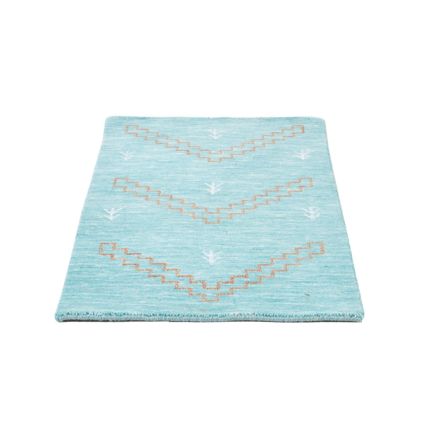 Alfombra Gabbeh - Loribaft Softy - 102 x 62 cm - azul claro