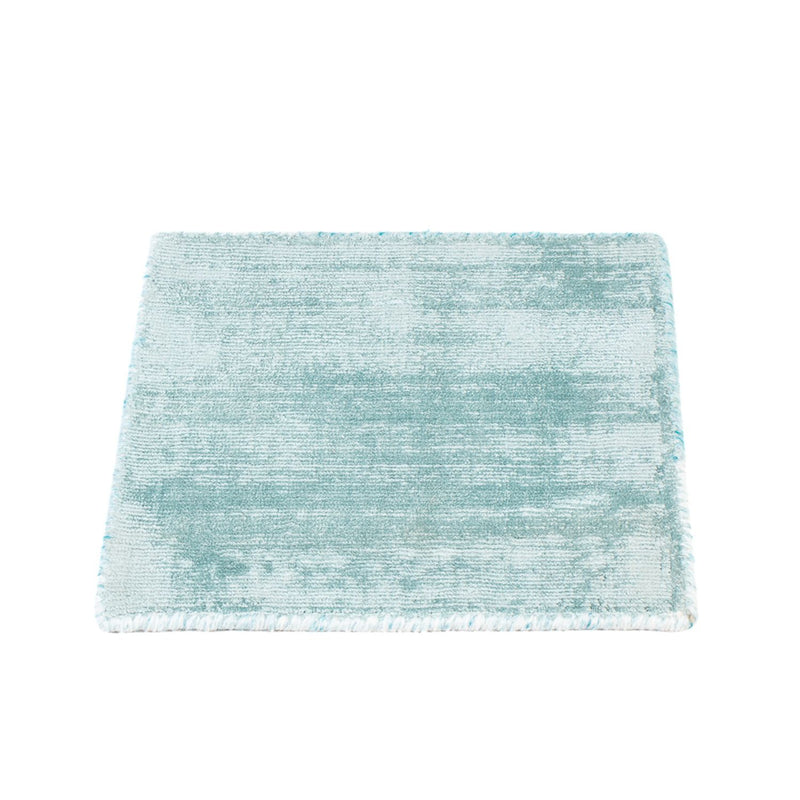 Alfombra de viscosa cuadrado  - 30 x 30 cm - azul claro