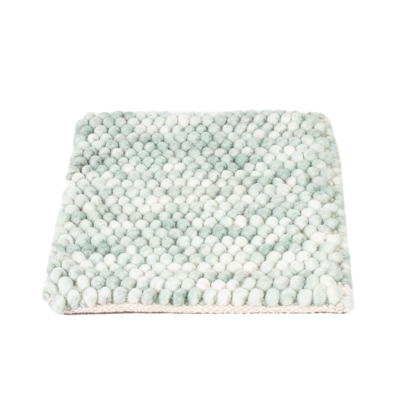 Alfombra de lana cuadrado  - 30 x 30 cm - verde claro