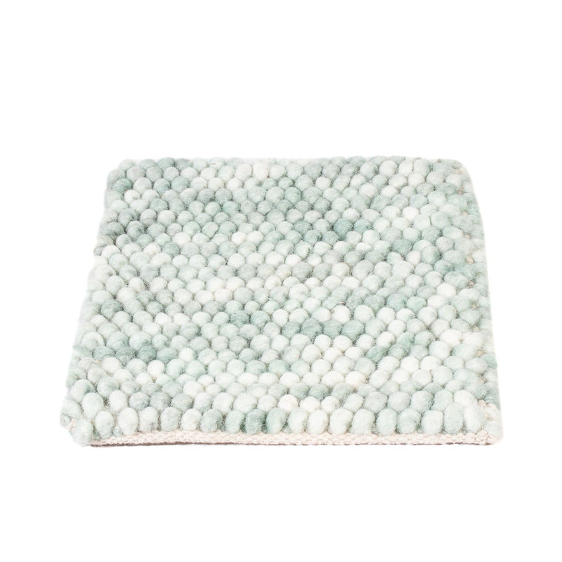Alfombra de lana cuadrado  - 30 x 30 cm - verde claro