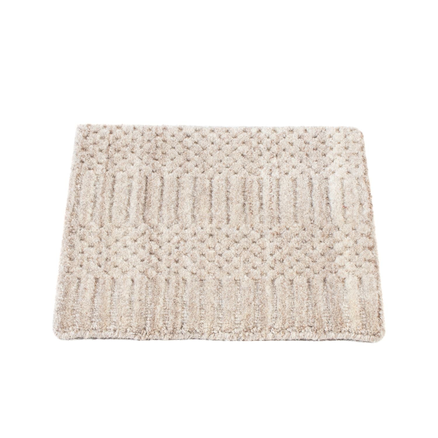 Alfombra de lana cuadrado  - 30 x 30 cm - marrón