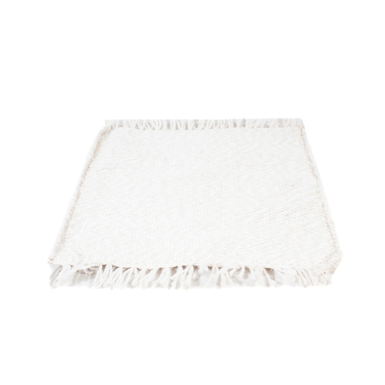 Alfombra de lana cuadrado  - 34 x 31 cm - blanco