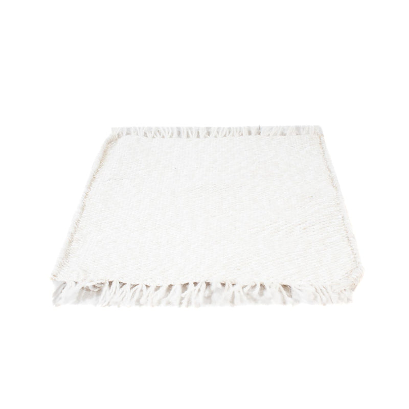 Alfombra de lana cuadrado  - 34 x 31 cm - blanco