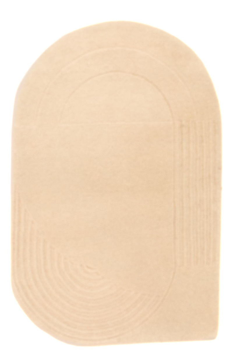 Alfombra de lana - 92 x 60 cm - beige
