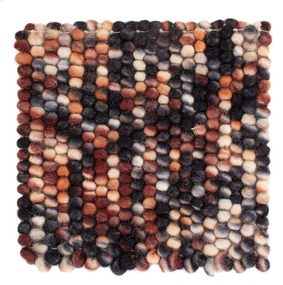 Alfombra de lana cuadrado  - 32 x 32 cm - multicolor