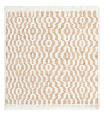 Alfombra de lana cuadrado  - 35 x 32 cm - beige