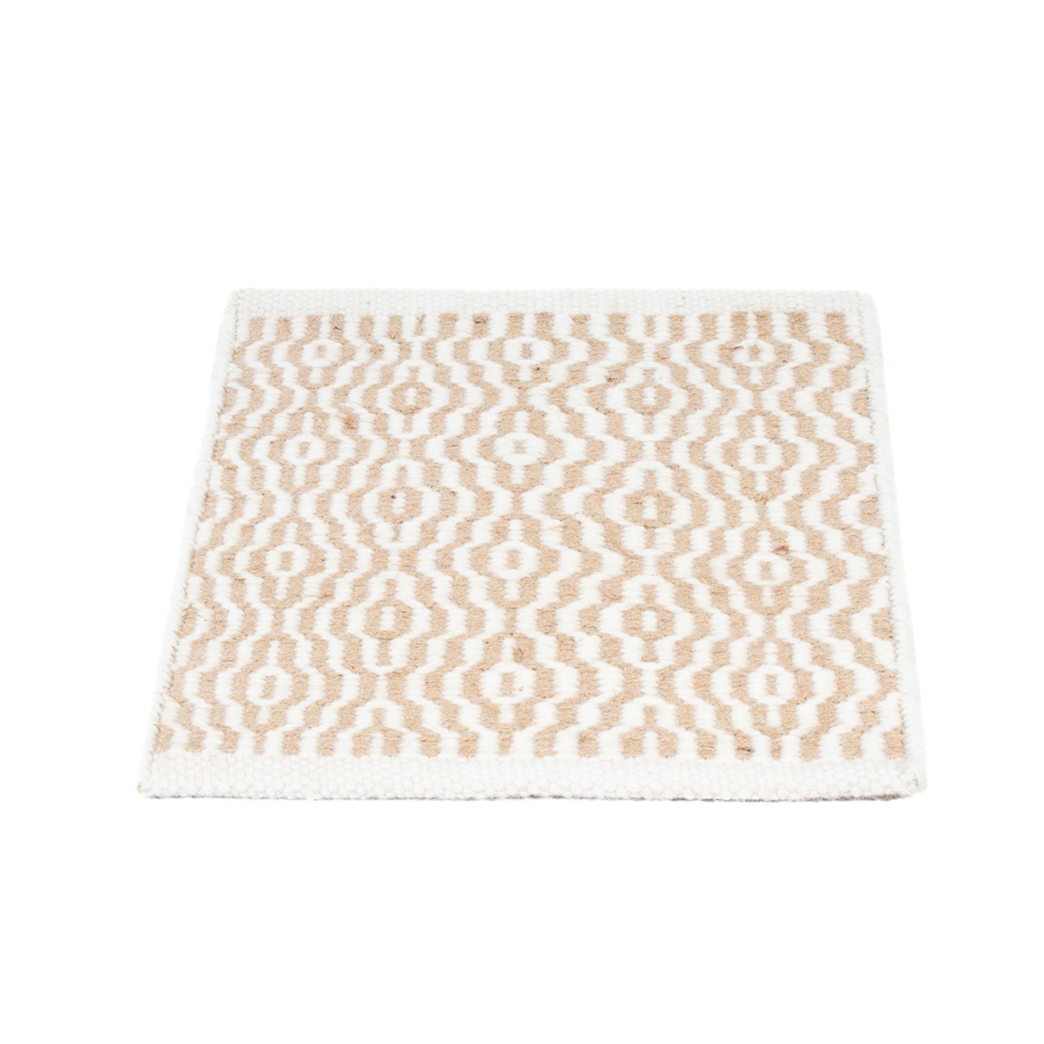Alfombra de lana cuadrado  - 35 x 32 cm - beige