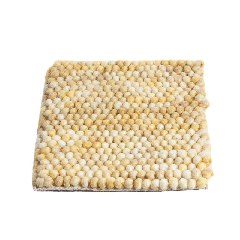 Alfombra de lana cuadrado  - 32 x 32 cm - beige claro