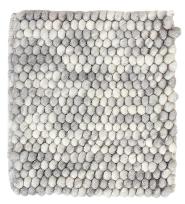 Alfombra de lana cuadrado  - 32 x 32 cm - gris claro