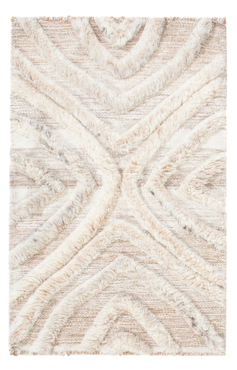 Alfombra de lana - 90 x 60 cm - beige