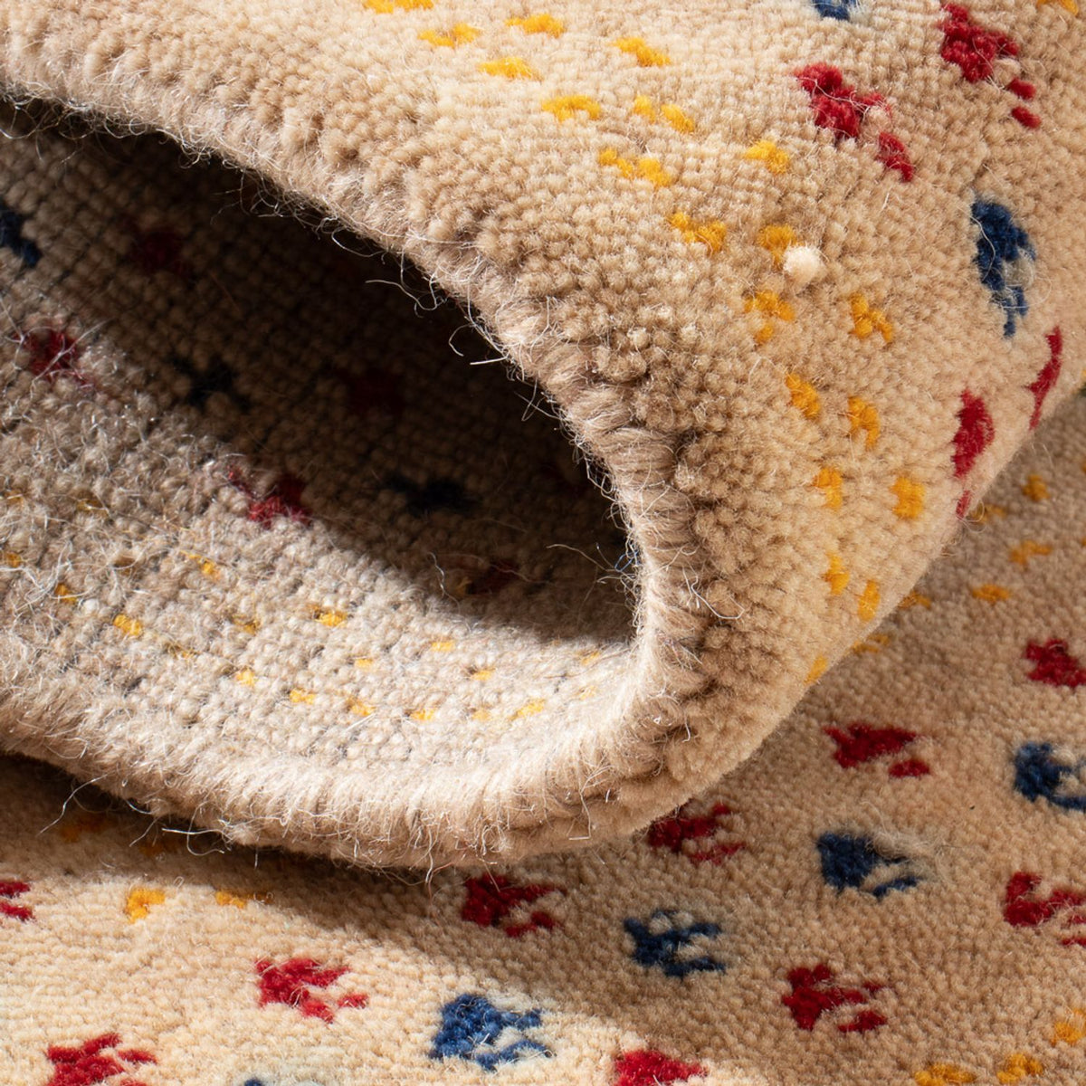 Alfombra Gabbeh - Loribaft Softy - 90 x 60 cm - beige claro