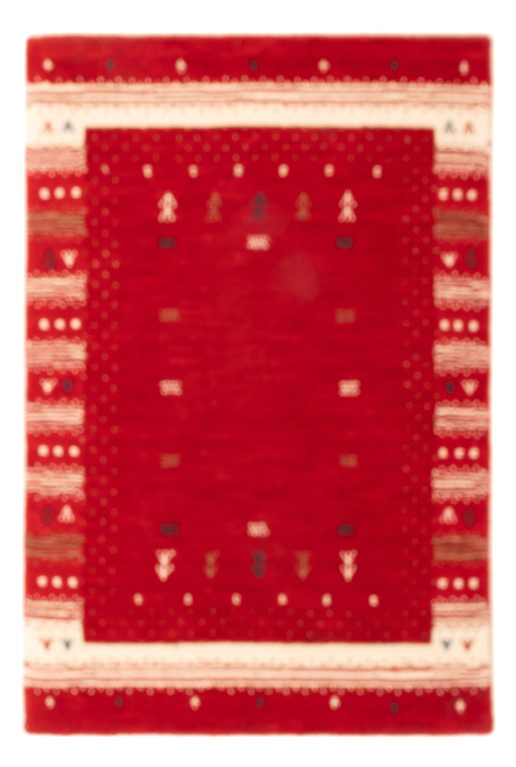 Alfombra Gabbeh - Loribaft Softy - 90 x 60 cm - rojo