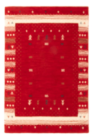Alfombra Gabbeh - Loribaft Softy - 90 x 60 cm - rojo