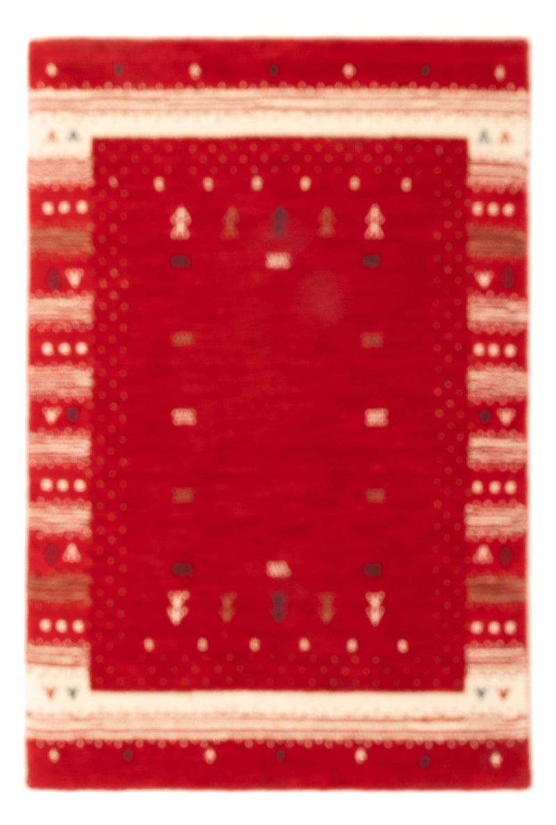 Alfombra Gabbeh - Loribaft Softy - 90 x 60 cm - rojo