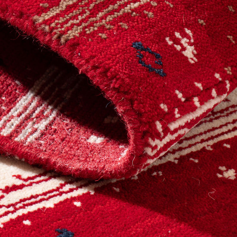 Alfombra Gabbeh - Loribaft Softy - 90 x 60 cm - rojo