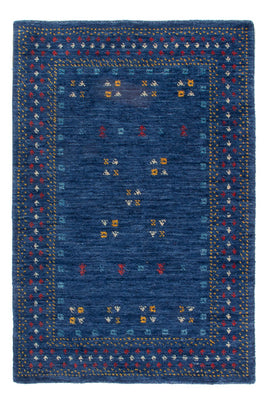 Alfombra de lana - 90 x 60 cm - azul oscuro