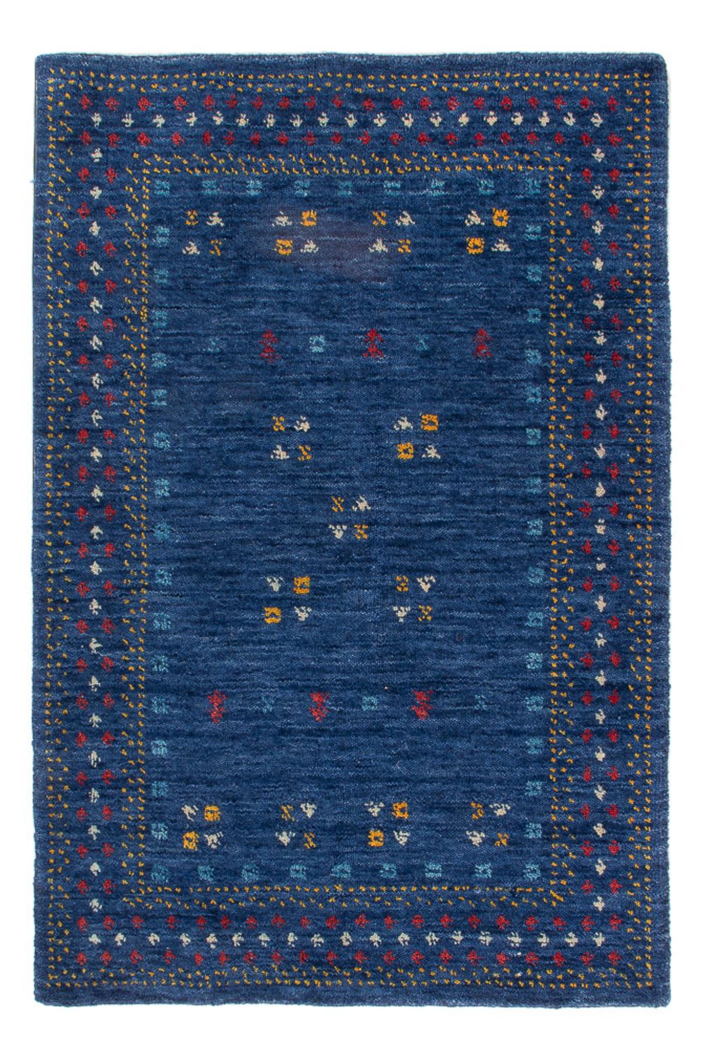 Alfombra de lana - 90 x 60 cm - azul oscuro