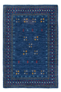 Alfombra de lana - 90 x 60 cm - azul oscuro